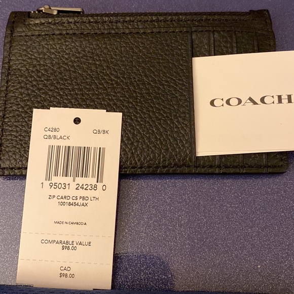 NWT Coach Zip Card Case - Picture 3 of 3